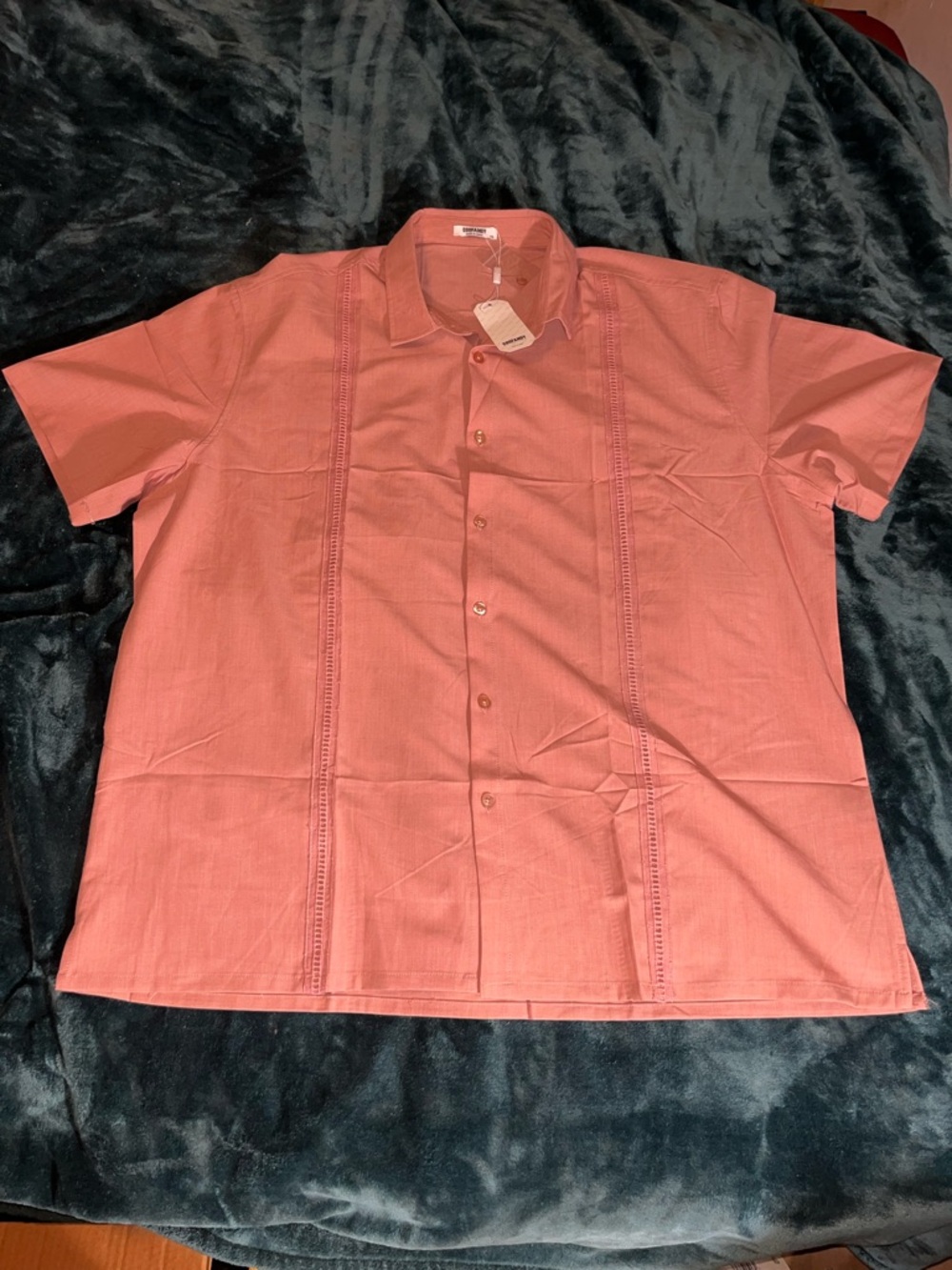 Coofandy Men’s Short-Sleeve Button Shirt in Dusty Rose